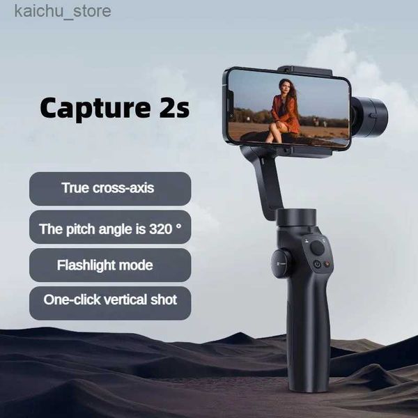 Selfie monopodes trois axes stabilisateur de tête smartphone cardan-stick selfie anti-titrage photo trépied Auto Suivre la vidéo y240418