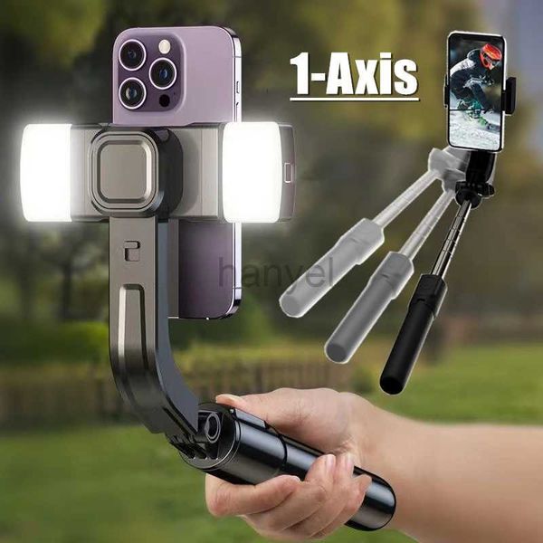 Selfie Monopods Stabilisateur de cardan anti-secousse sans fil à 1 axe pour smartphone, support de téléphone pliable pour bâton de selfie, trépied pour téléphone portable iPhone Android 24329