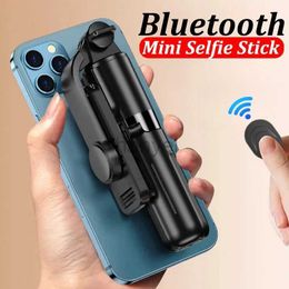 Monopodes à selfie sans fil Blueteeth Selfie Stick pliable portable trépied télécommande obturateur pour Android iPhone Smartphone Selfie Sticks 24329