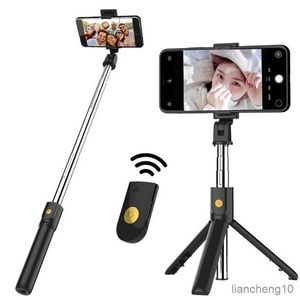 Selfie Monopods Perche à selfie sans fil compatible Bluetooth pour iPhone / Android Mini trépied extensible à distance pour obturateur de monopode portatif pliable R230713