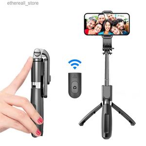 Selfie Monopods Sans fil Bluetooth Compatible Selfie Sticks Pliable Mini Trépied Obturateur Télécommande pour iPhone IOS Android Q231110