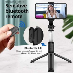 Selfie Monopods Draadloze Bluetooth Selfie Stick Statief met afstandsbediening en invullicht 360 graden rotatie voor live-uitzending Smartphone Q231110