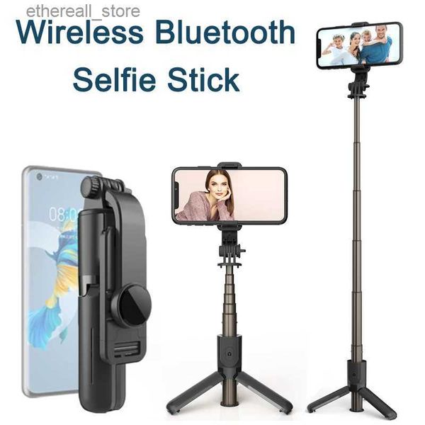 Selfie Monopods Inalámbrico Bluetooth Selfie Stick Plegable Mini Trípode Obturador Control Remoto para Ios Android Adecuado IPhone Teléfono Q231110