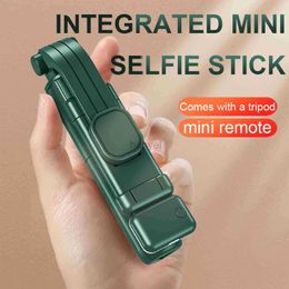 Selfie monopodes sans fil selfie stick mini trépied bt monopode extensible monopode shutter pour ios Android Phone live vlog vidéo voyage 24329