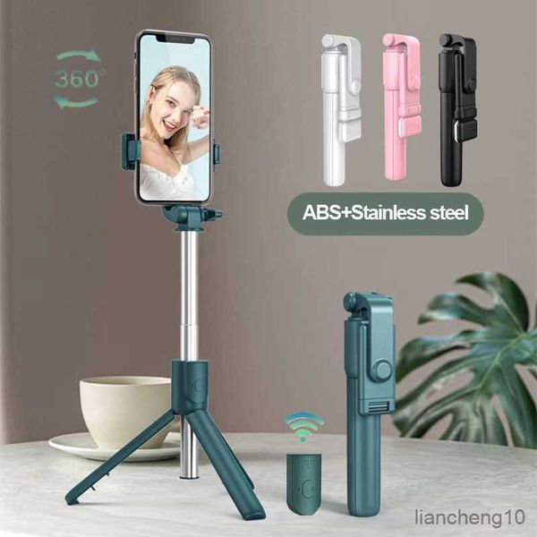 Selfie Monopods Wireless Selfie Stick Mini trípode Obturador Bluetooth Control remoto Plegable Extensible Luz de relleno 360 Rotación Soporte para teléfono R230713