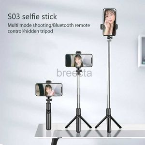 Selfie Monopods Trépied perche à selfie sans fil Bluetooth à distance Selfi Stick Trépied extensible pour smartphone Enregistrement vidéo en streaming en direct 24329