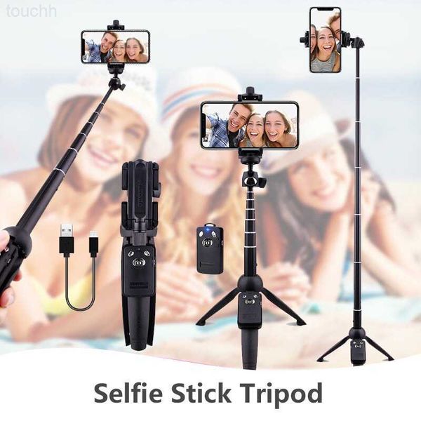 Selfie Monopods Yunteng sans fil Selfie Stick trépied monopode avec obturateur à distance Bluetooth universel pour iPhone Samsung Huawei Smartphones L230913