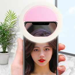 Anneau lumineux pour selfie, lumière de remplissage pour selfie rechargeable avec clip de retenue, lumière de vidéoconférence pour téléphone, ordinateur portable, réunion Zoom, maquillage