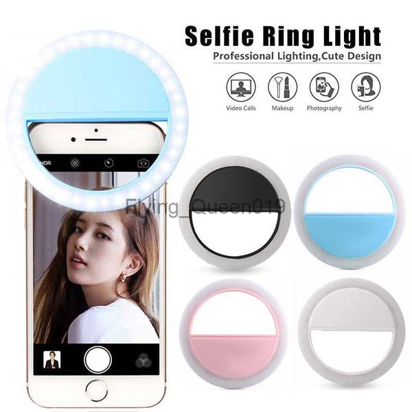 Selfie Ring Light USB Rechargeable Portable Circle Clip-on LED Selfie Fill Light pour iPhone Android Smart Phone Girl compose HKD230828