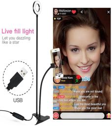 Anneau lumineux pour Selfie avec support pour téléphone portable, pour diffusion en direct, éclairage de caméra LED UBeesize acc0179964798
