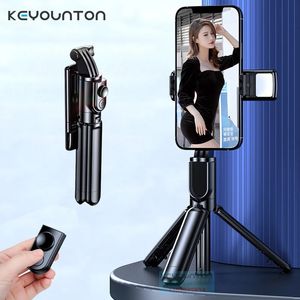 Selfie Stick Bluetooth télécommande trépied Mobile avec lumière pour monopode extensible 240309