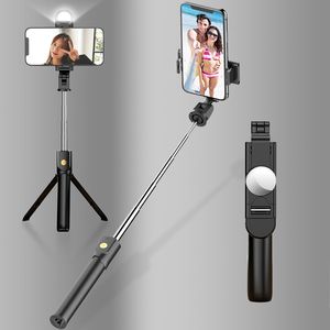 Selfie Stick Tripod Monopod K10S S03 K10 Afneembare Draadloze Bluetooth Remote Monopoden Opvouwbare Verstelbare Houder Stretchable Lichtgewicht Selfies Sticks