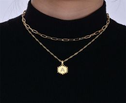 Vends collier 26 lettres avec trombone tour de cou microset zircon pendentif hexagonal necklace1230959