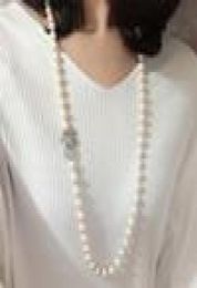 Vendre 75 cm blanc 89 mm Perles en verre de perle d'eau douce naturelle Naturel Collier Long Pull Chandard Chaîne de mode Bijoux 5232844