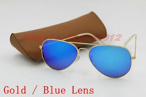 vendre tout nouveau designer de mode couleur miroir hommes femmes lunettes de soleil polit UV400 lunettes de soleil sport vintage or bleu 58MM 62MM Len309u