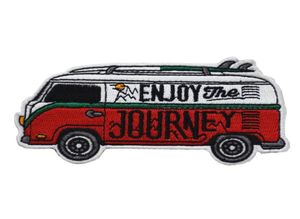 Vender dibujos animados de viaje en autobús bordado en parches para el sombrero de la bolsa de ropa Aplique de bricolaje 4198138