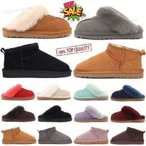 Verkoop Classic Design AUS 51250 Puffer Sandals Australian Boots Slippers Goat Coquette Skin Sheepskin Warm Furry Fluff Glaasjes Martin Korte vrouwen houden B3BI#