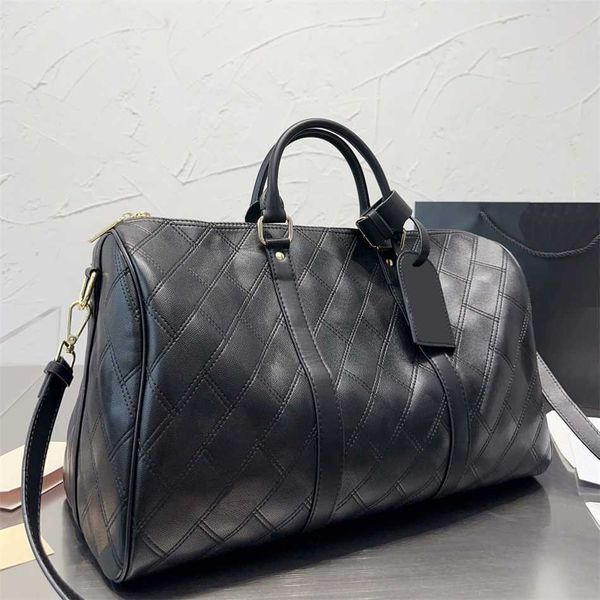 Vendez un sac de voyage classique en diamant X-letter pochette à bagages sacs de sport de créateurs dames sacs à main de créateurs en treillis noir mode sac à bagages de grande capacité 45 cm