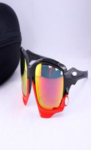 Verkoop klassieke sportzonnebrillen Heren Hoge kwaliteit Designer 04207 ZwartRood Frames Fietsbrillen Fire Lens Lenswissel Polari9685269