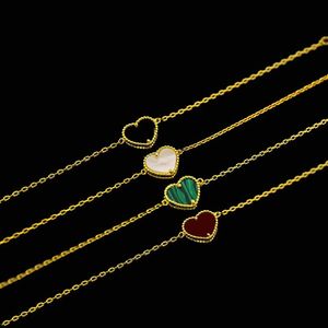 Vends cuivre plaqué or bijoux en pierre naturelle coeur de pêche entier agate Malachite Bracelet pour femmes bijoux à breloques cadeau fou205q