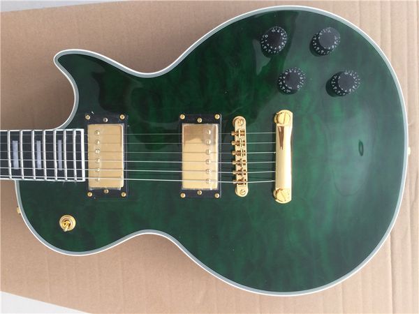 Vender guitarra eléctrica personalizada color verde clásico diapasón de palisandro de caoba Puede llegar a figurar Entrega directa de fábrica Accesorios dorados