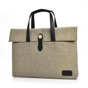 Vender moda Simple negocios hombres mujeres maletín bolso de cuero portátil Casual hombre hombro bolsas1