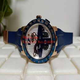 Verkoop modieuze horloges 43 mm 326-00 18k roségoud automatisch mechanisch El Toro eeuwigdurende kalender GMT MULTIFUNCTIES rubber Str3239