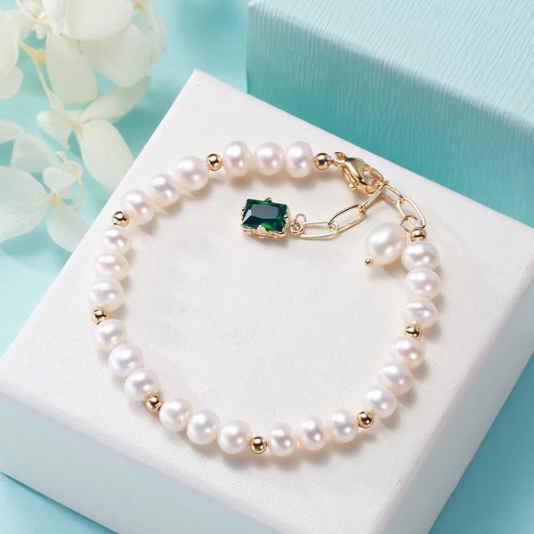 vender pulsera blanca de perlas de agua dulce estilo de diseño joyería de regalo del día de San Valentín 1621 cm no puede haber piedra grande B1 231225