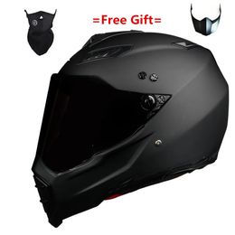 Vender brillo negro motocicleta carreras casco de bicicleta atv dirt bike downhill mtb dh cross capacetes s m l xl xxl 231226