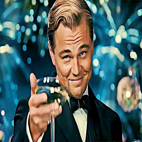 Peinture de Leonardo Dicaprio Cheers, Film d'art imprimé, affiche en soie, décoration murale de maison, 60x90cm, 189c