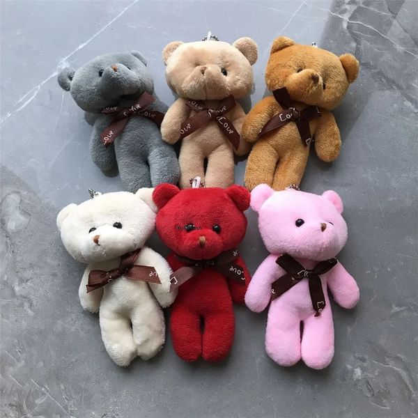 VENDER - Peluches de osito de peluche de 6 colores - MUÑECA con llavero;Regalos de decoración para fiesta de boda 240328