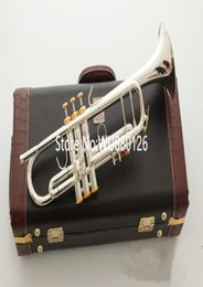 Verkoop LT180S37 Trompet B Plat Verzilverd Professionele Trompet Muziekinstrumenten met Case 8889598