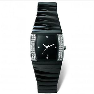Vends nouvelle mode montres en céramique noire montre de luxe pour femme mouvement à quartz montres femme montre-bracelet rd26222s