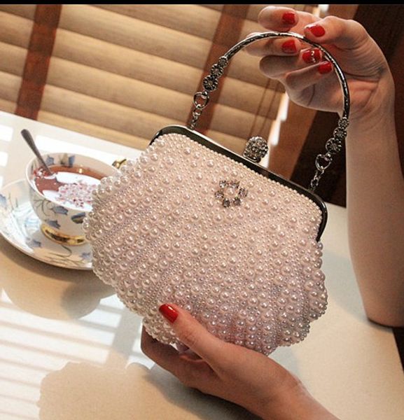 Vends nouveau style sacs à main de mariée à la main diamant perle pochette sac de maquillage sac de soirée de mariage shuoshuo6588315O