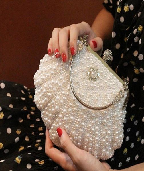 Vends nouveau style sacs à main de mariée à la main diamant perle pochette sac de maquillage sac de soirée de mariage shuoshuo65887959354
