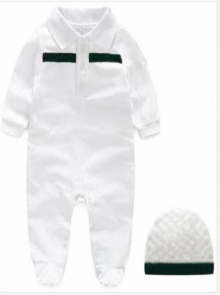 Vendre des vêtements pour bébé nouveau-né designer à manches longues 100 coton Baby Rompers Clothing Baby Boys Boys Girls Jumps Curch Hat9695515