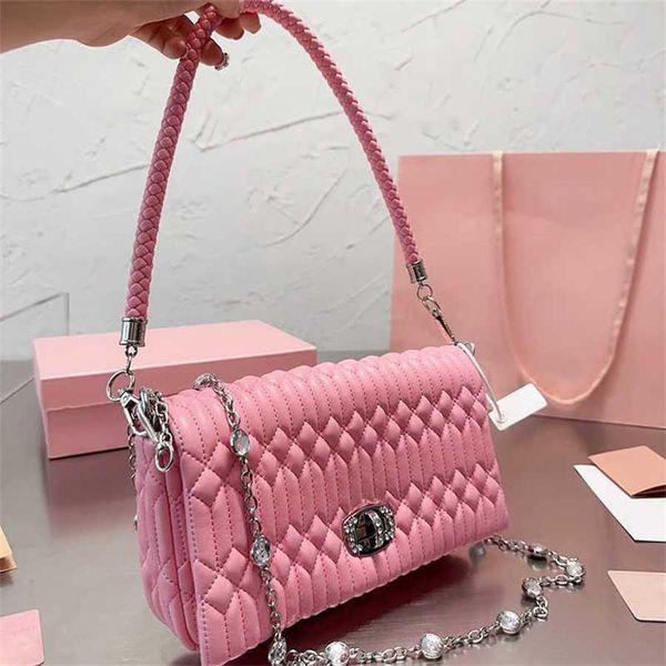 Vends Sac de créateur rose Sac fourre-tout Mu Mini Sacs à bandoulière Femmes Chaîne Sac de dîner Luxe Bandoulière Totes Mode Sac à main en cuir Sac à main blanc Sac à main