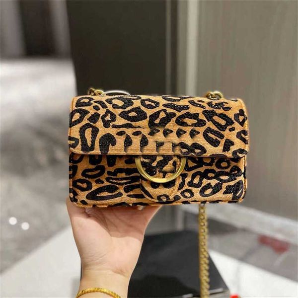 Vender Pink Swallow Leopard Print Cadena Bolsa de diseñador Bolsas de cuero Bolsas de lujo Bolsa de asas para mujer Bolsa de crossbody Bolso Bolso Mensajeros Lady Monederos 221017