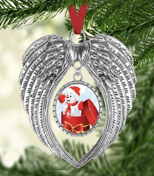 vendre un produit de Noël par sublimation Décorations de Noël DIY Forme d'ailes d'ange vierge Ajoutez votre propre image et arrière-plan5419625