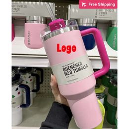 Verkoop goed originele voorraad 40oz roestvrij staal H20 Tumbler Flamingo Newships Sare Day Support Dr Stanless Standarity Stanleiness Standile Staneliness R77K