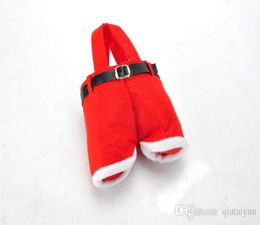 Verkoop goed Santa Pants Style Kerst Candy Gift Bag Xmas Bag Cadeau Kerstsuikerverpakkingszak Kerstmis H4388729056