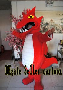 Costume de mascotte de dragon rouge de dessin animé de vendeurs ! livraison gratuite !
