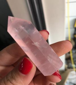 Verkoop 35 g 100 Natural Rose Quartz Crystal Wand Pink Quartz Crystal Point Healing Crystals3841574