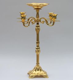 Vendre 65 cm d'or candélabre Finis avec Flower Bowl5arms Mariages Événement Candle Poix centrale Candelabrum1035061