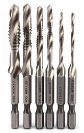 Vente des bits de forage en acier à grande vitesse 6PSC HSS SET 14quot Shank Metric Vis Fike Tap Taper Force Bit M3 M4 M5 M66355631