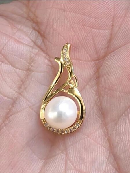 Vente AAAA 8-9 mm Sea de Chine sud-marin réel Pendentif Perle blanc 240424