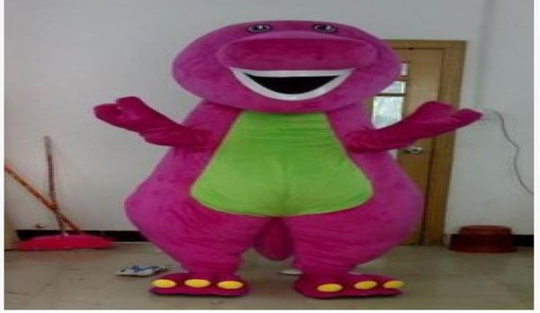 Vendre Barney Dinosaur Mascot Costume Movie Movie Barney Dinosaur Costumes Fancy Dishat Adult Taille Vêtements 4231450