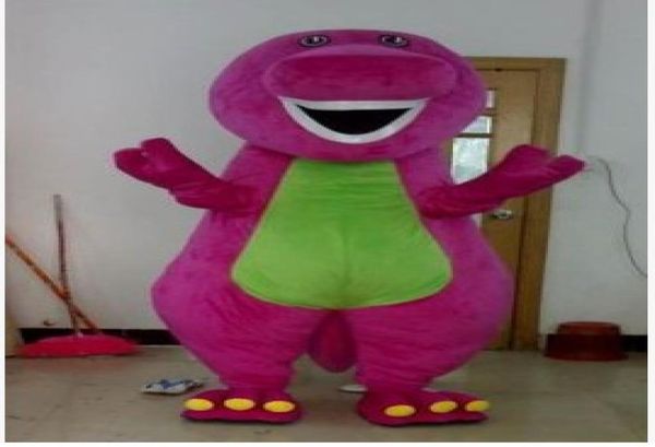 Vendre Barney Dinosaur Mascot Costume Movie Movie Barney Dinosaur Costumes Fancy Dishat Adult Taille Vêtements 1025275