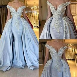 Selling Blue Memaid Prom Avondjurk 2019 Attached Train Party Cocktailjurk Crystal Sexy Formele Pageant Dres2952