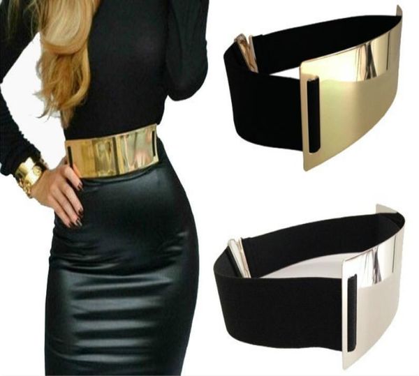 Vente de ceinture de marque 6 cm grande ceinture large en métal dames allmatch miroir sequin ceinture élastique classique entière en stock6249540